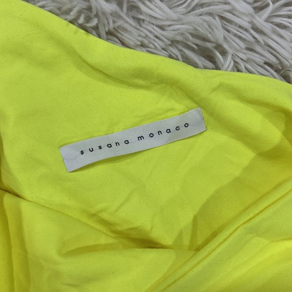 Susana Monaco lime one shoulder mini size small - Picture 3 of 5